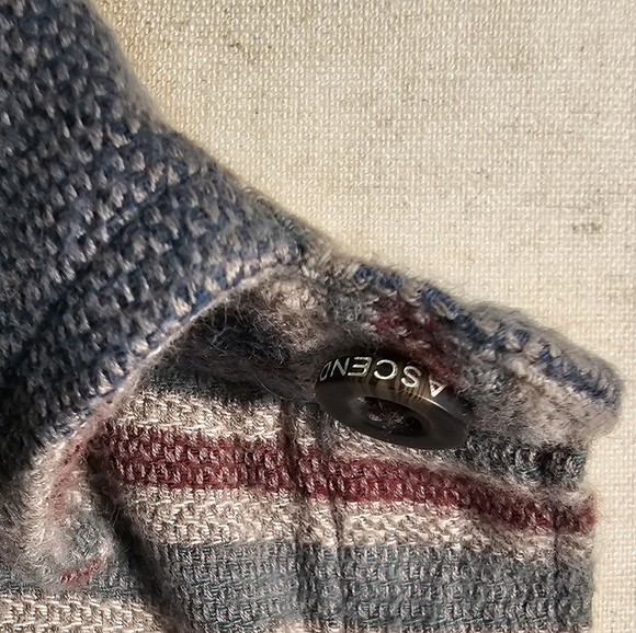 Ascend Men's Striped Button-Up Organic Cotton Jacket Shacket Shirt Large Tall - Picture 5 of 14